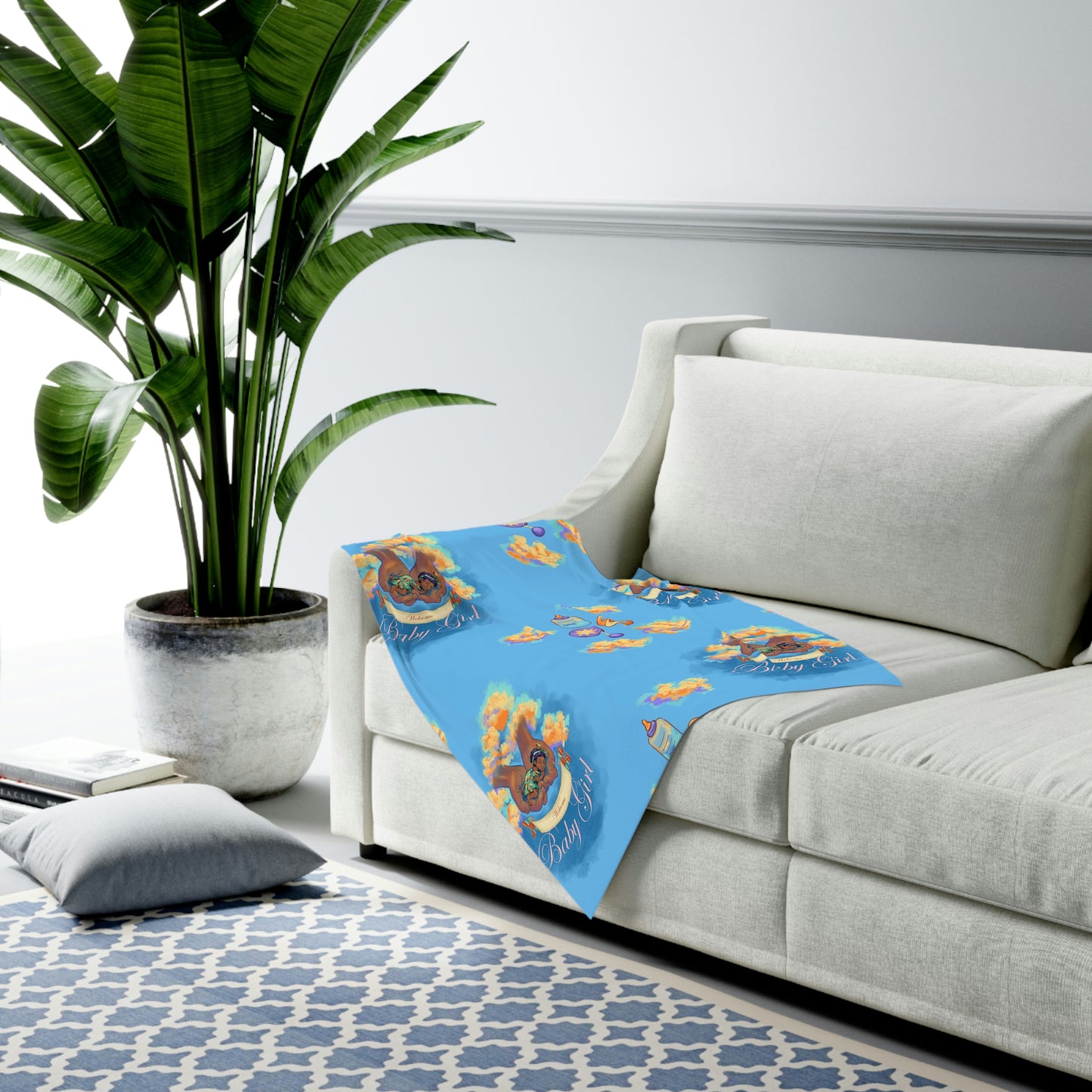 Black Baby Girl Swaddle Blanket