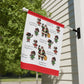 Black Santa & Elves Christmas Banner - Red border