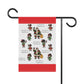 Black Santa & Elves Christmas Banner - Red border