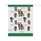 Black Santa & Elves Christmas Banner - Green border