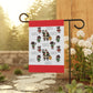 Black Santa & Elves Christmas Banner - Red border