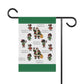 Black Santa & Elves Christmas Banner - Green border