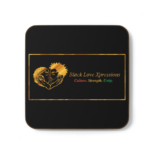 Black Love Xpressions Hardboard Back Coaster w/  Black Background