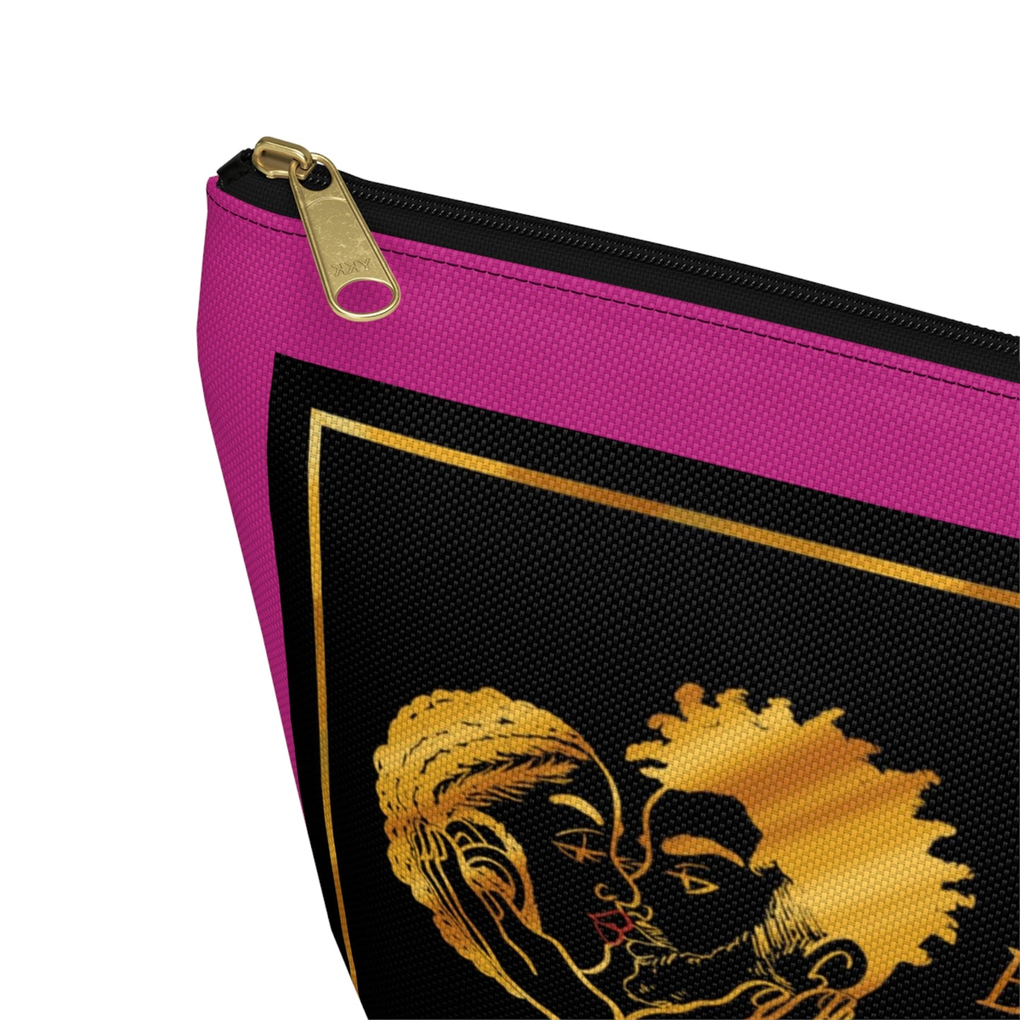 Black Love Xpressions Accessory Pouch w T-bottom w/ Pink background