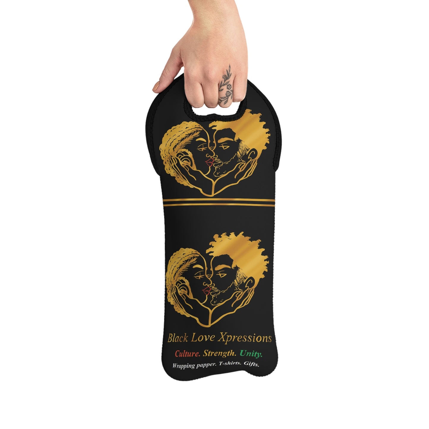 Black Love Xpressions Wine Tote Bag