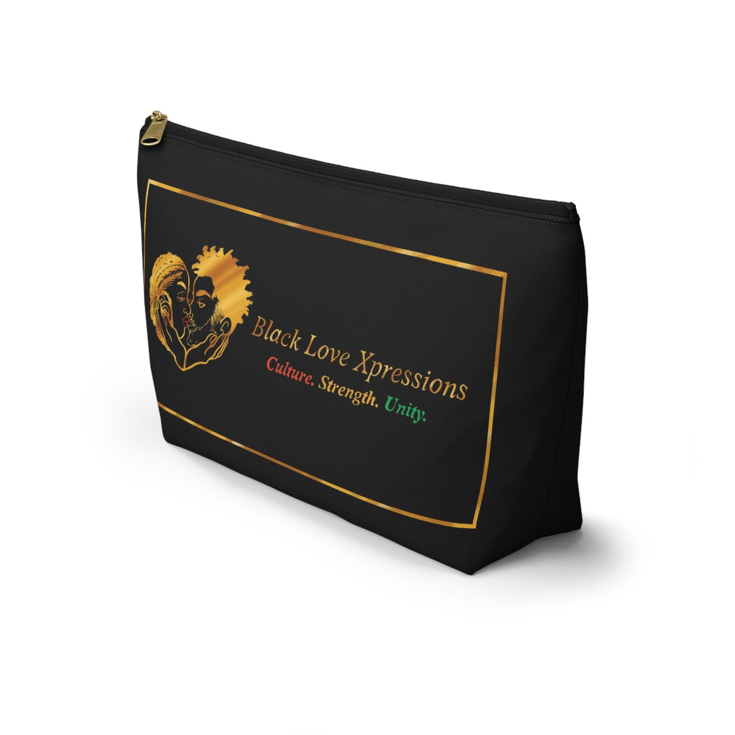 Black Love Xpressions Accessory Pouch w T-bottom w/ Black background