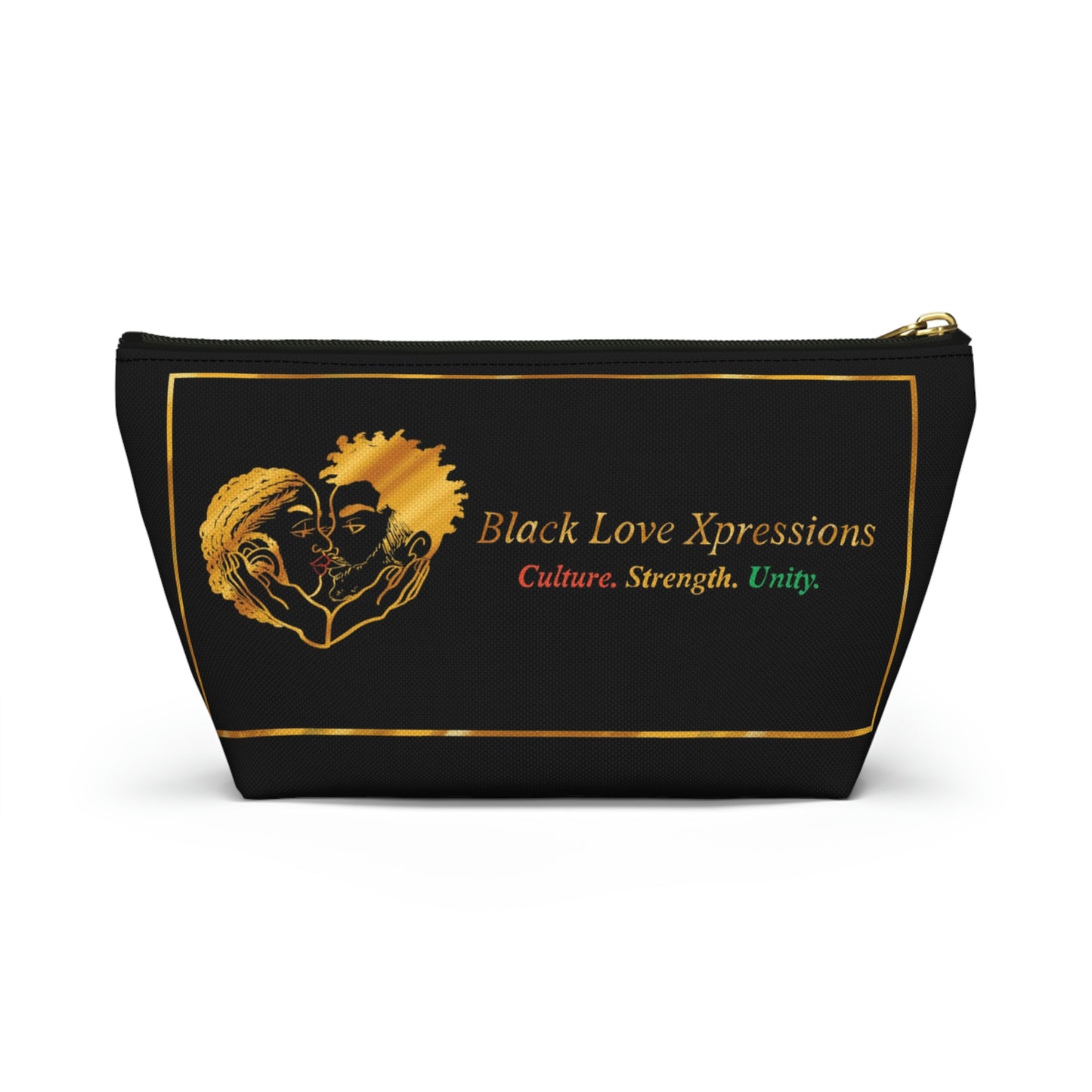 Black Love Xpressions Accessory Pouch w T-bottom w/ Black background