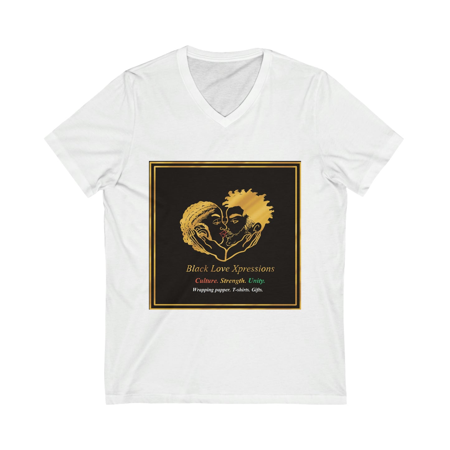 Black Love Xpressions Unisex Jersey Short Sleeve V-Neck Tee