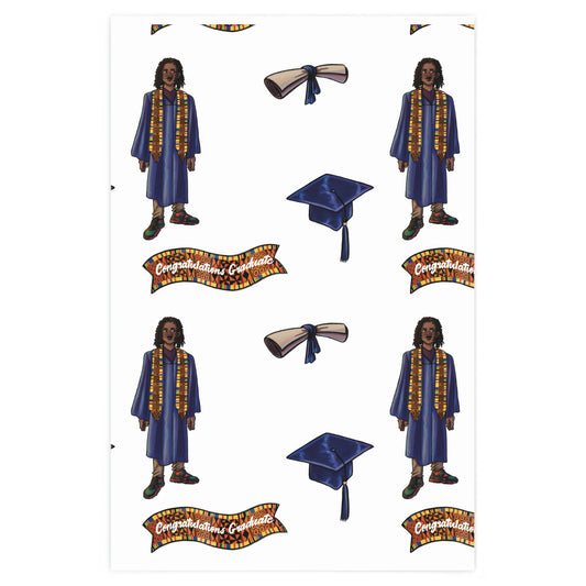 Wrapping Paper  - Black Male Graduation Clear