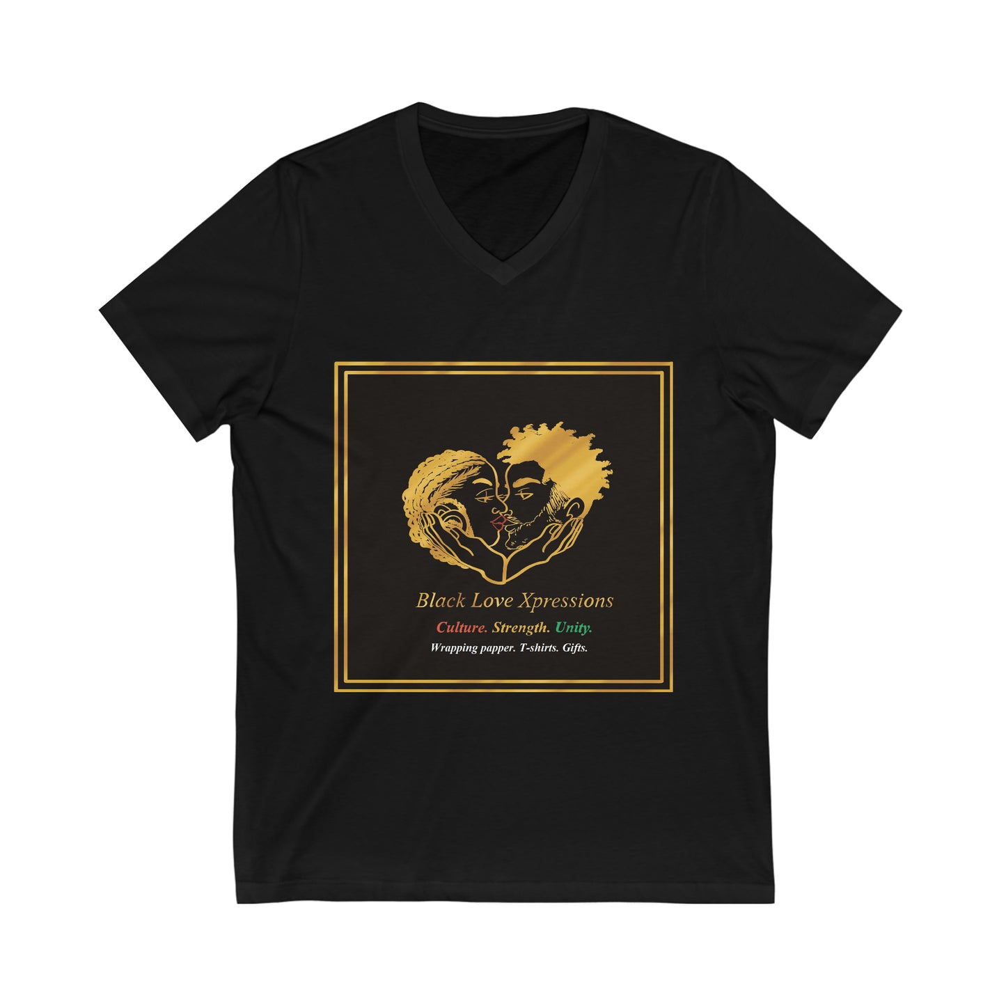 Black Love Xpressions Unisex Jersey Short Sleeve V-Neck Tee