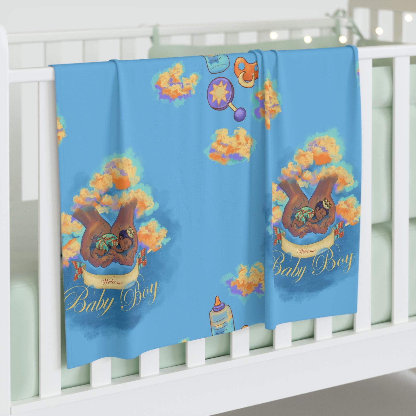 Black Baby Boy Swaddle Blanket