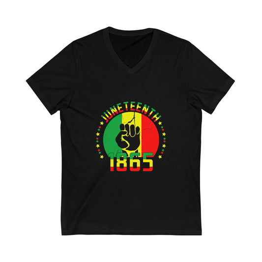 Juneteenth 1865 Unisex Jersey Short Sleeve V-Neck Tee