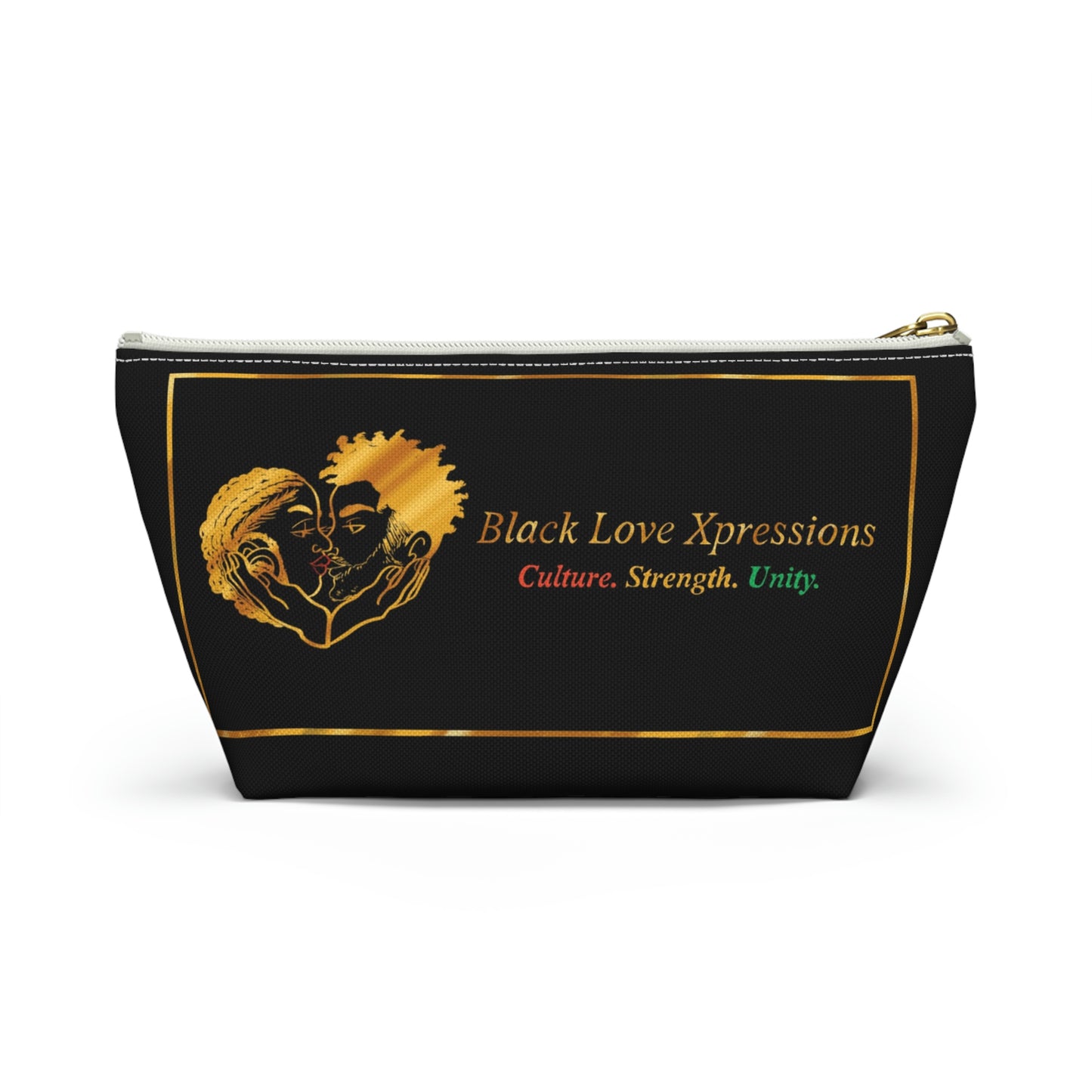 Black Love Xpressions Accessory Pouch w T-bottom w/ Black background