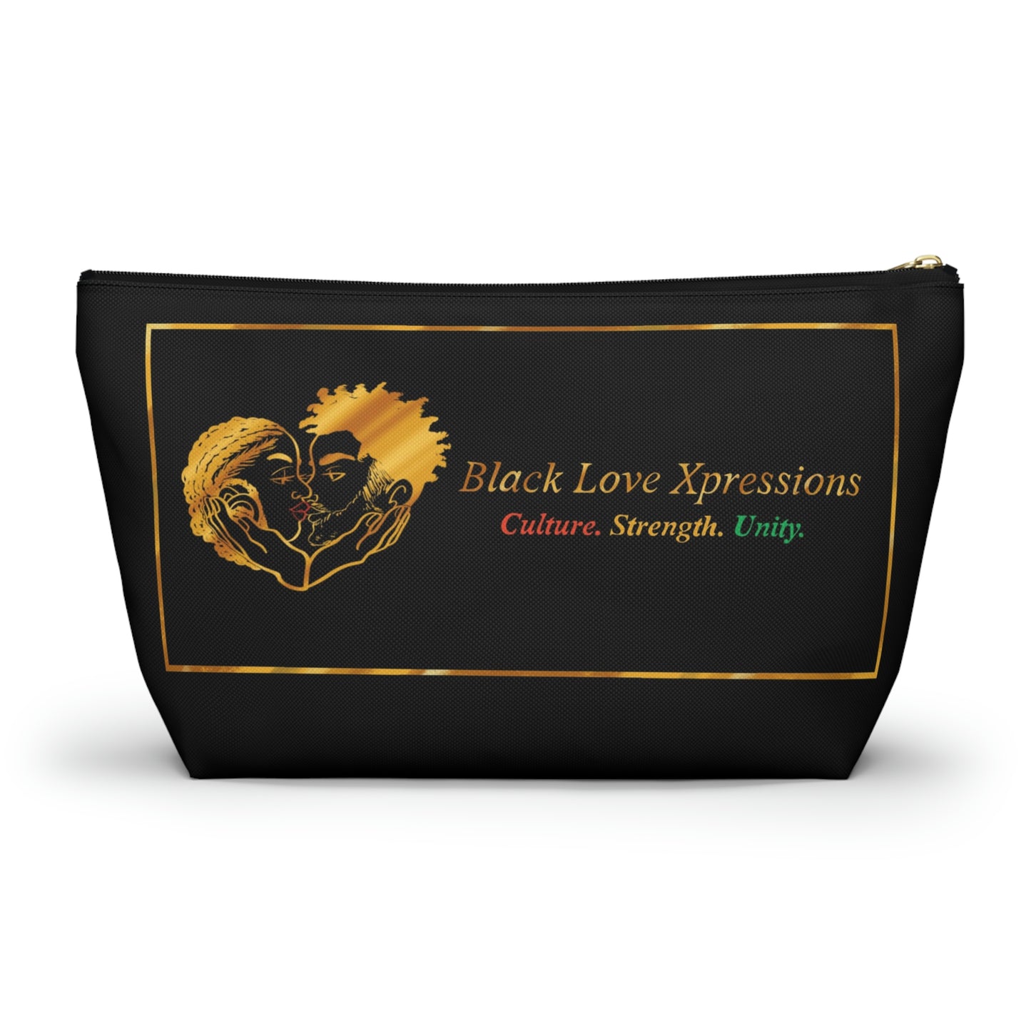 Black Love Xpressions Accessory Pouch w T-bottom w/ Black background