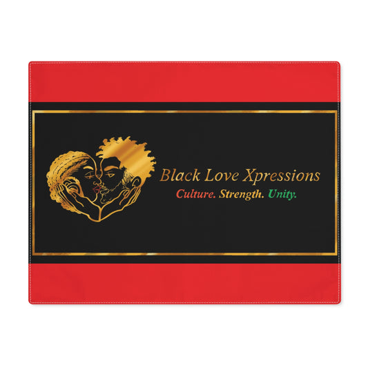 Black Love Xpressions Placemat, 1pc w/ Red background