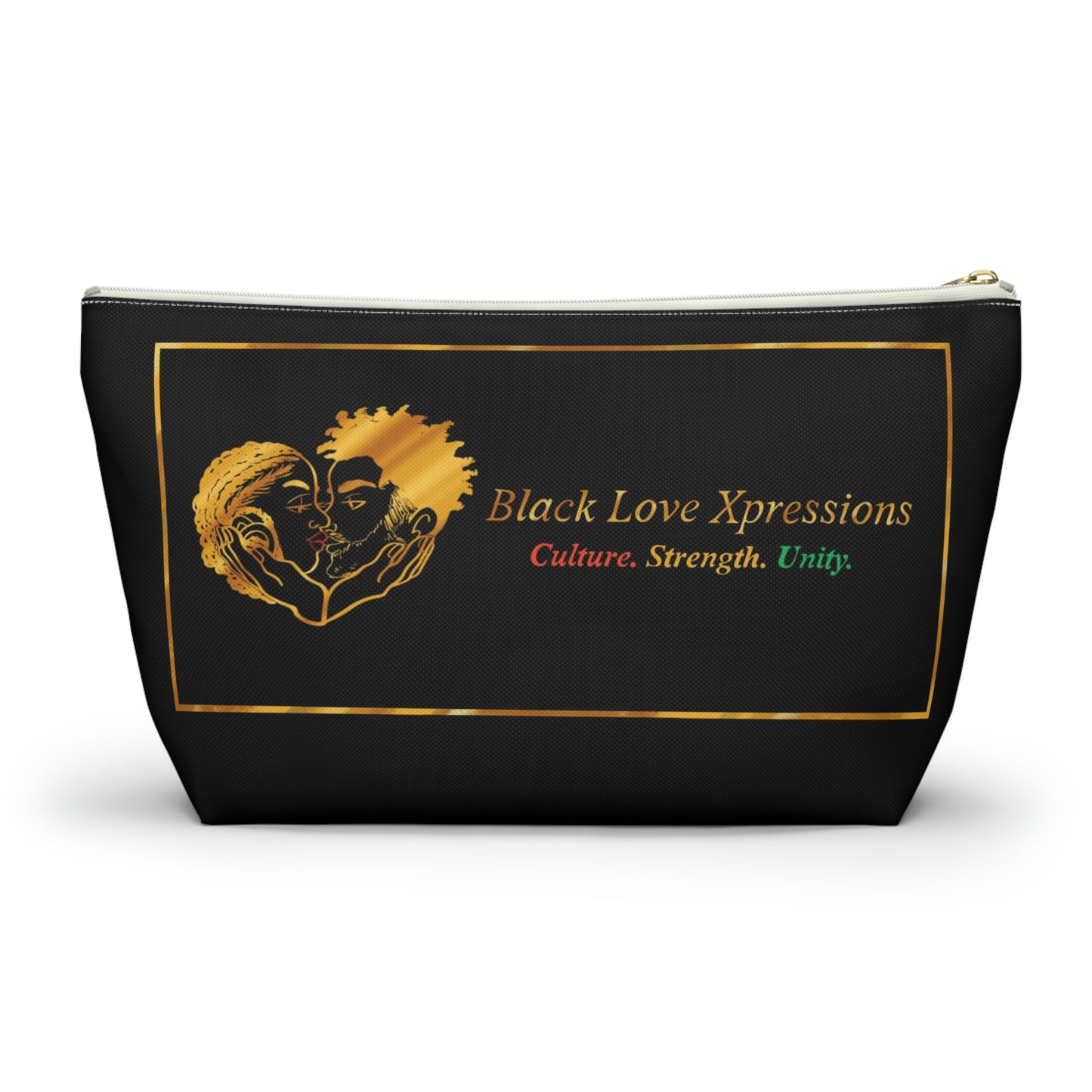 Black Love Xpressions Accessory Pouch w T-bottom w/ Black background