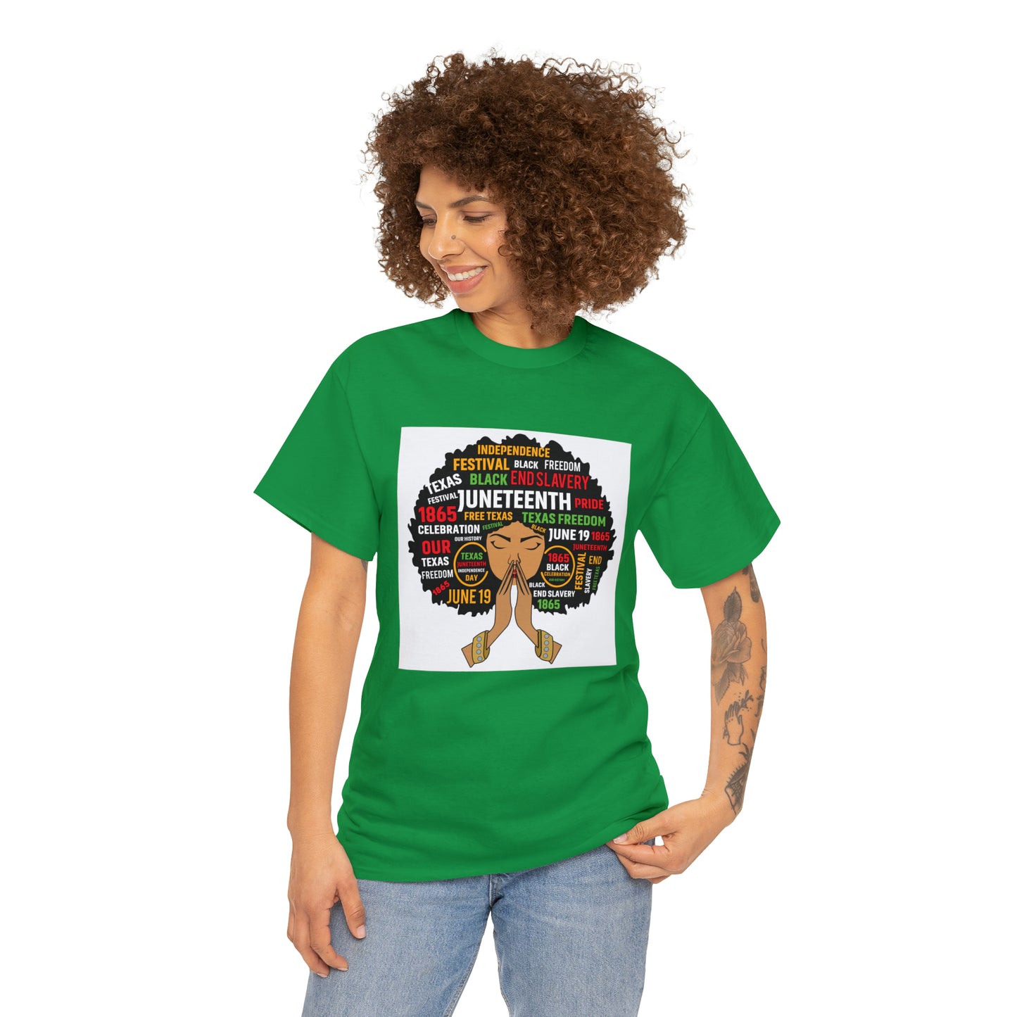 Juneteenth Afro Lady Unisex Heavy Cotton Tee