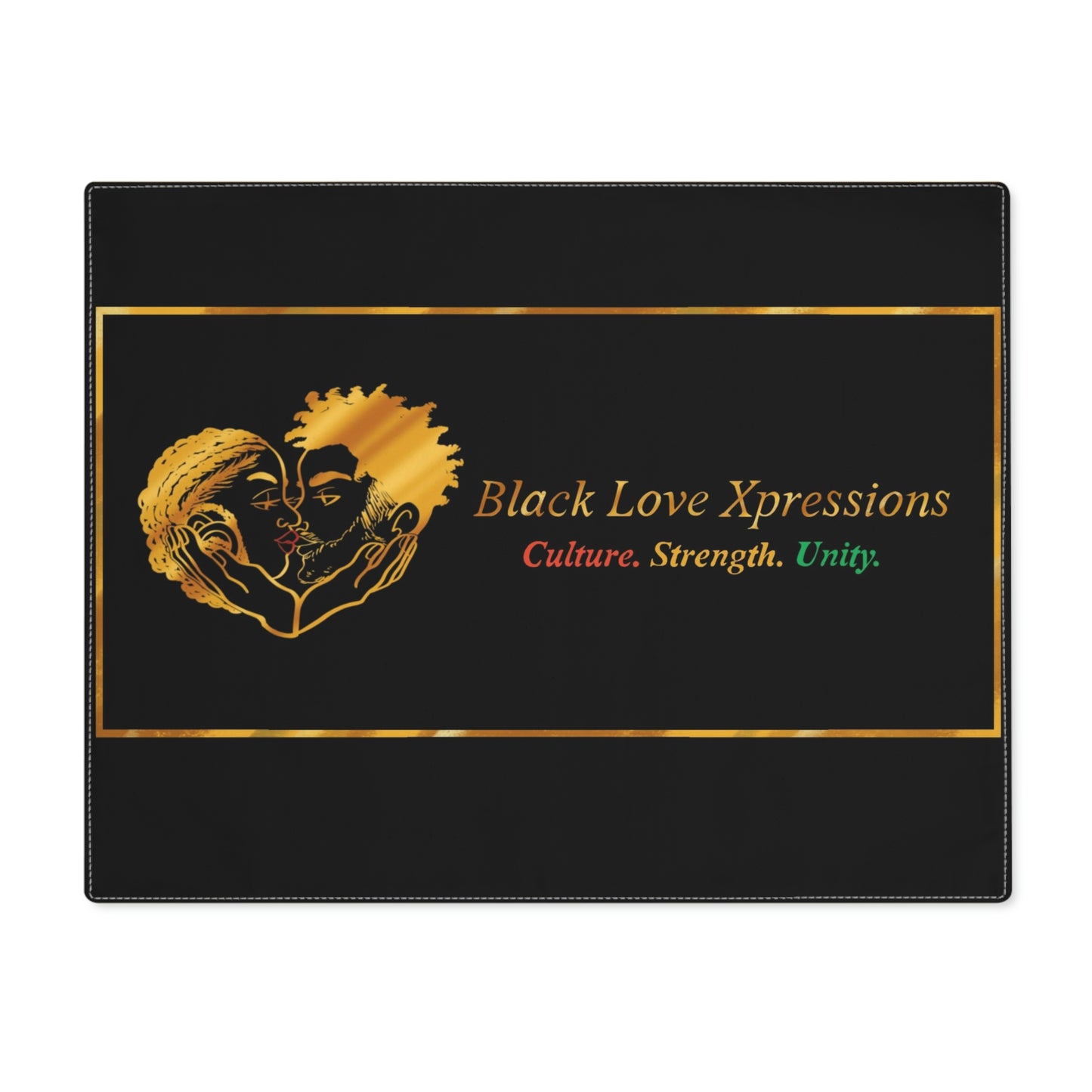 Black Love Xpressions Placemat, 1pc w/ Black background