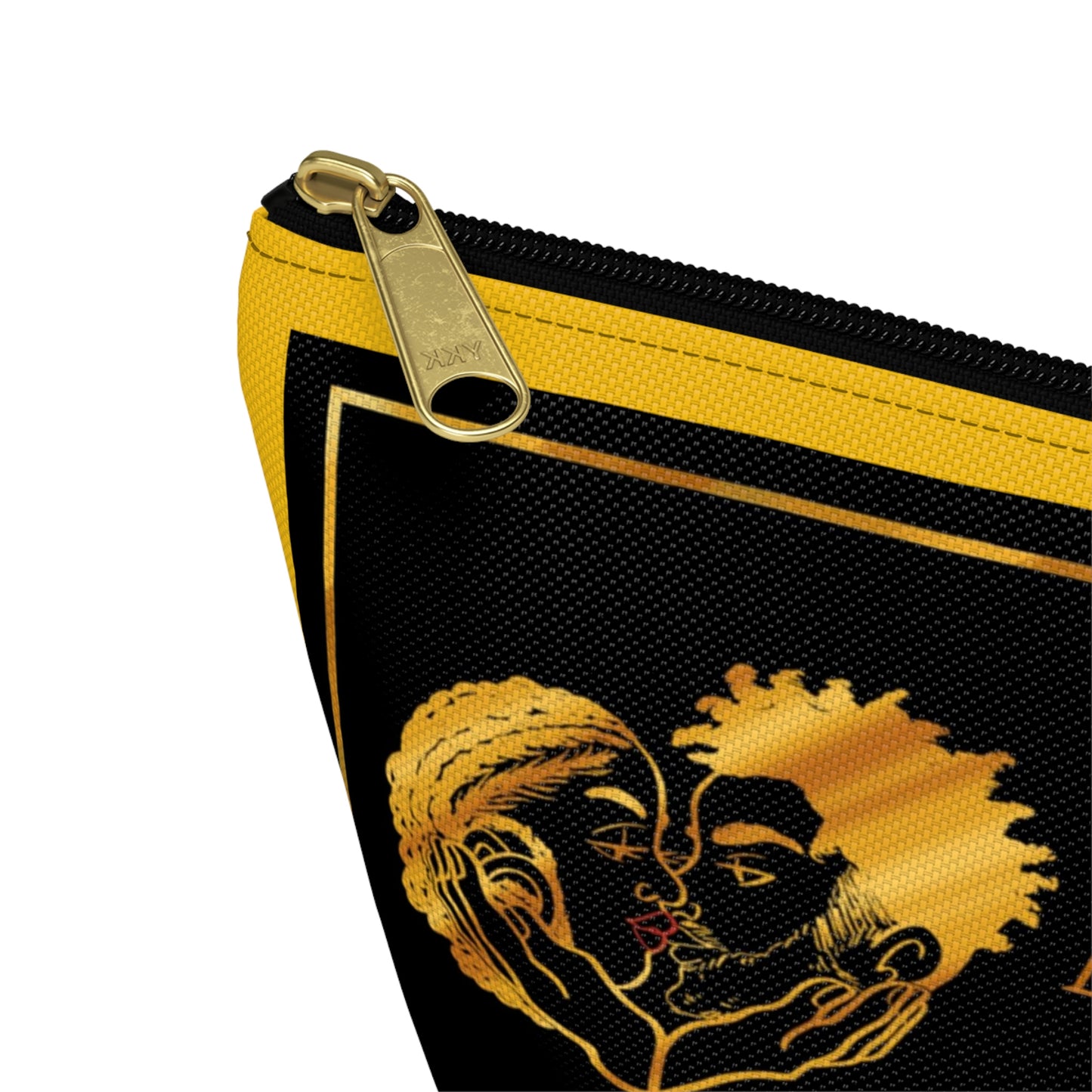 Black Love Xpressions Accessory Pouch w T-bottom w/ Gold background