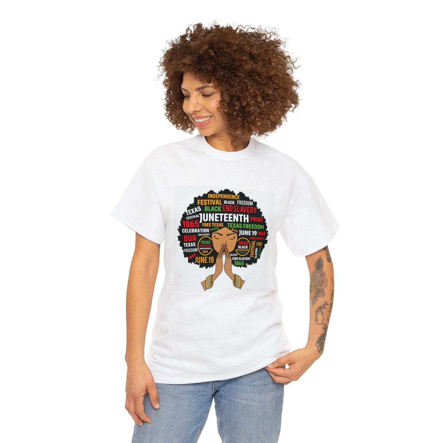 Juneteenth Afro Lady Unisex Heavy Cotton Tee