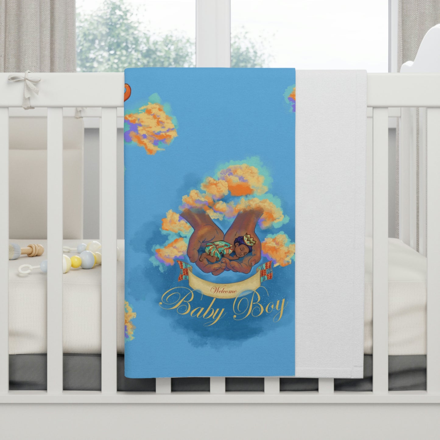 Black Baby Boy Soft Fleece Baby Blanket