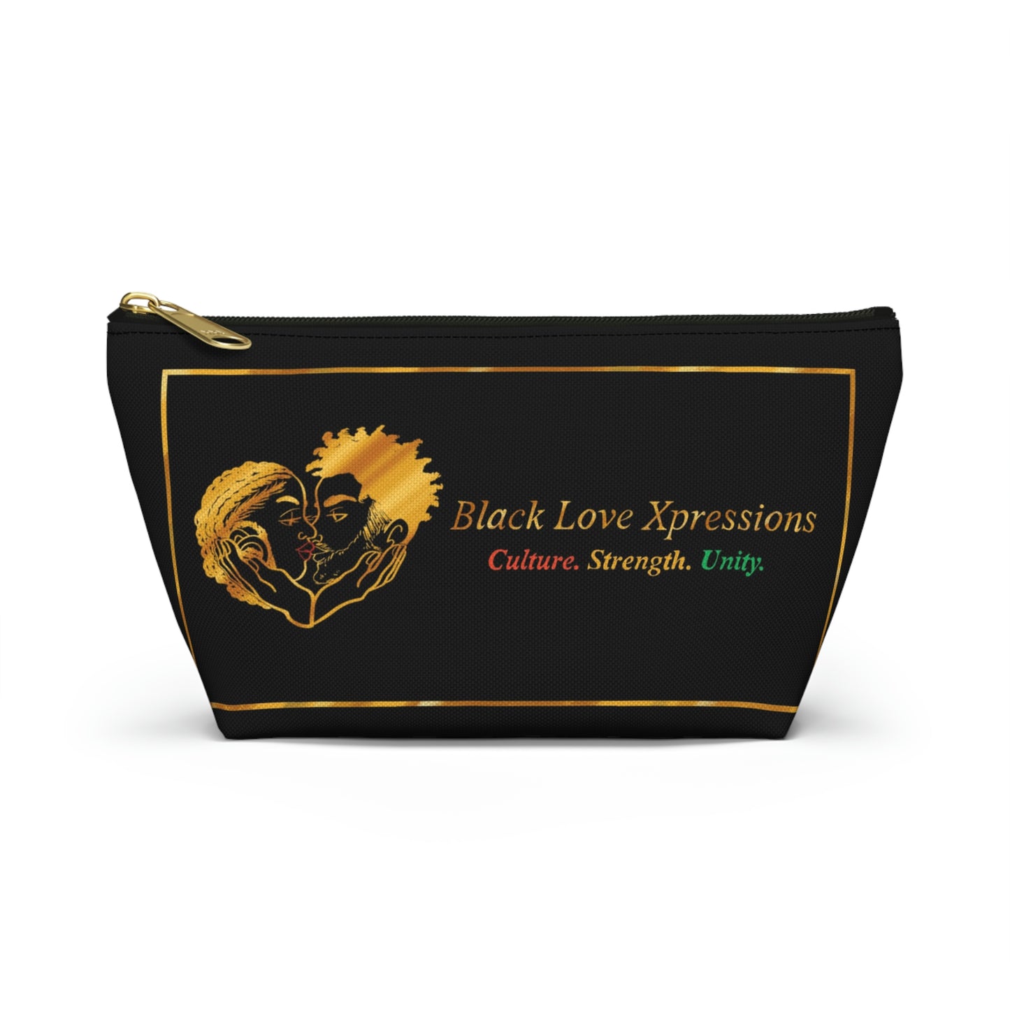 Black Love Xpressions Accessory Pouch w T-bottom w/ Black background