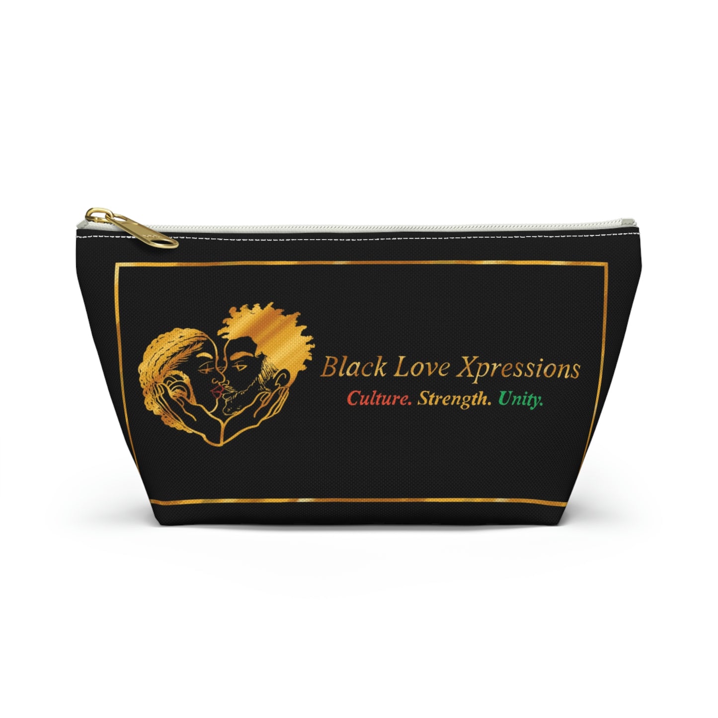 Black Love Xpressions Accessory Pouch w T-bottom w/ Black background