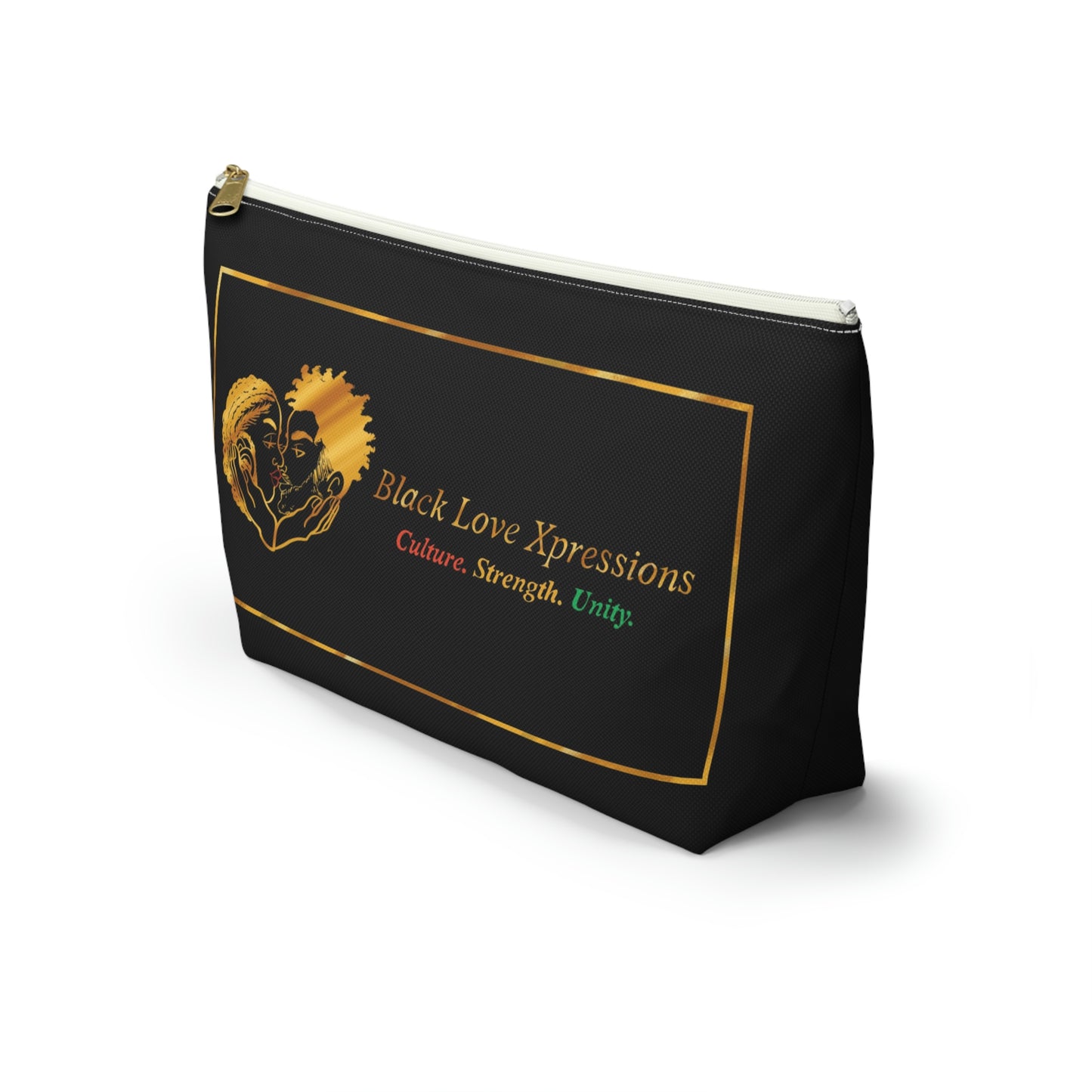 Black Love Xpressions Accessory Pouch w T-bottom w/ Black background