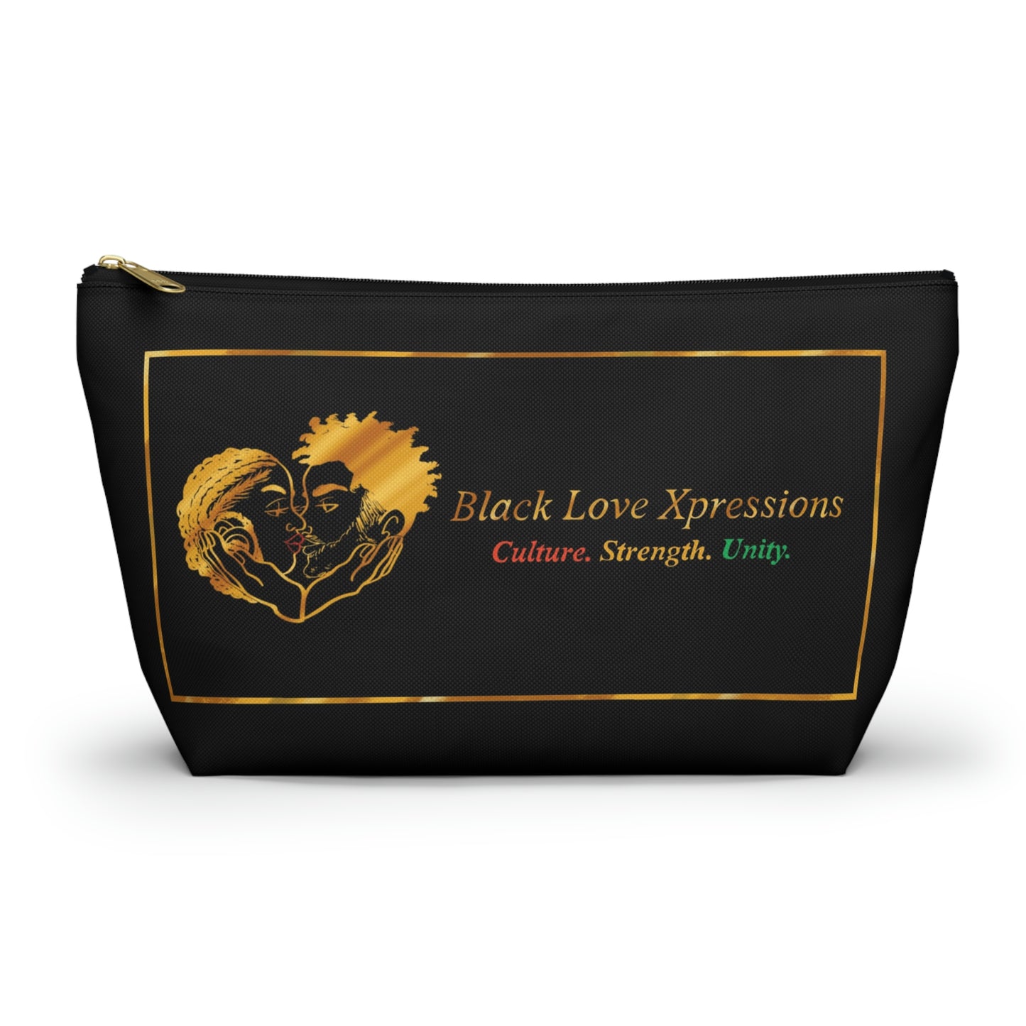 Black Love Xpressions Accessory Pouch w T-bottom w/ Black background