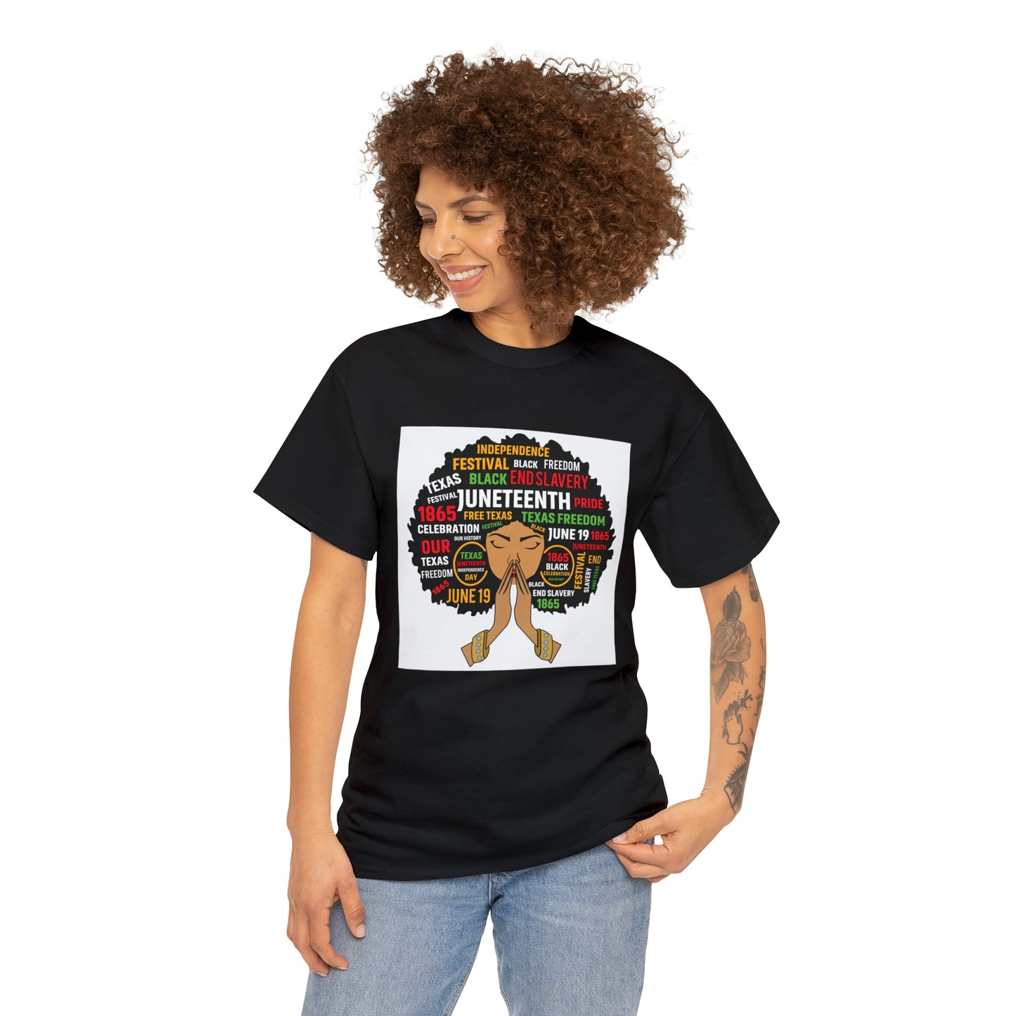 Juneteenth Afro Lady Unisex Heavy Cotton Tee