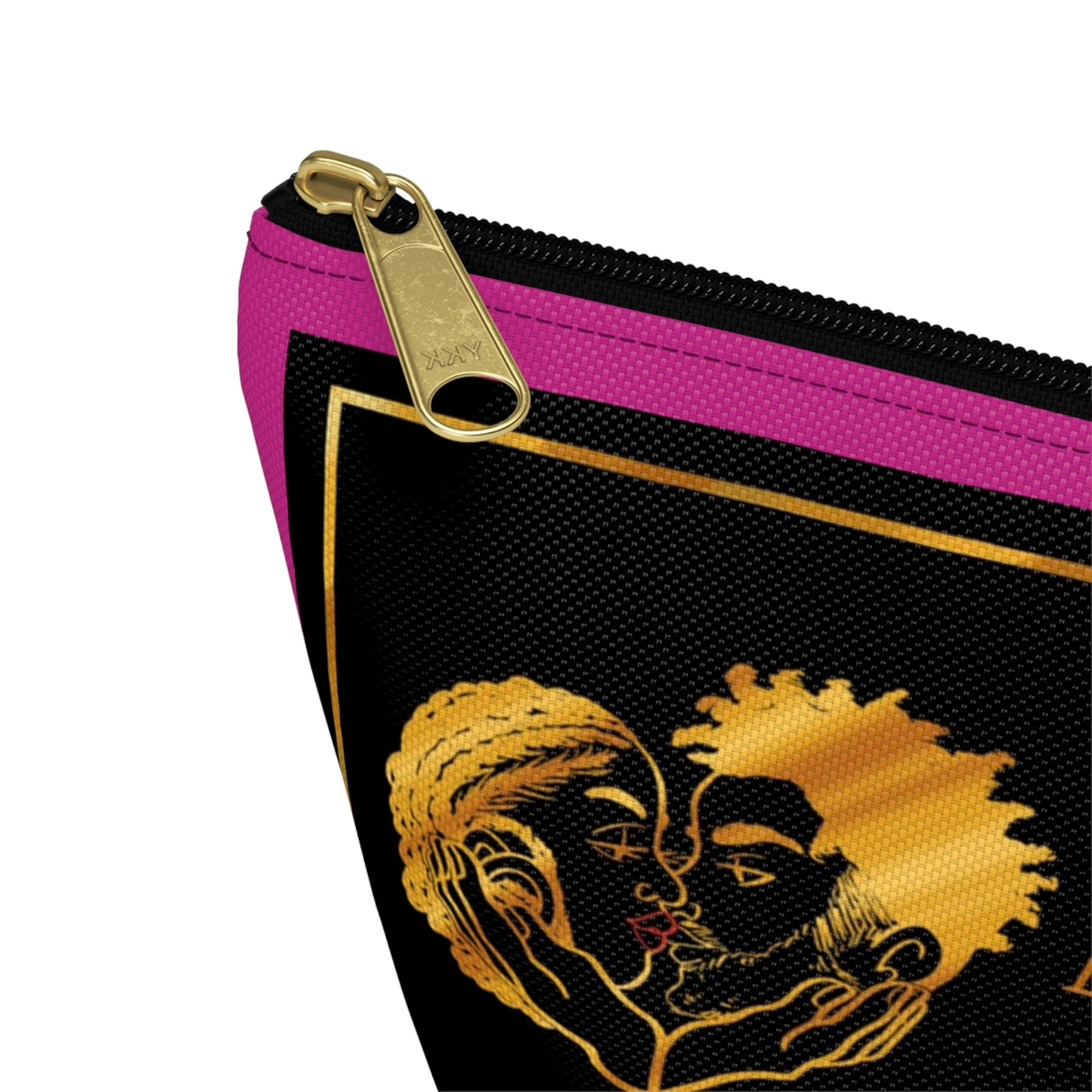 Black Love Xpressions Accessory Pouch w T-bottom w/ Pink background