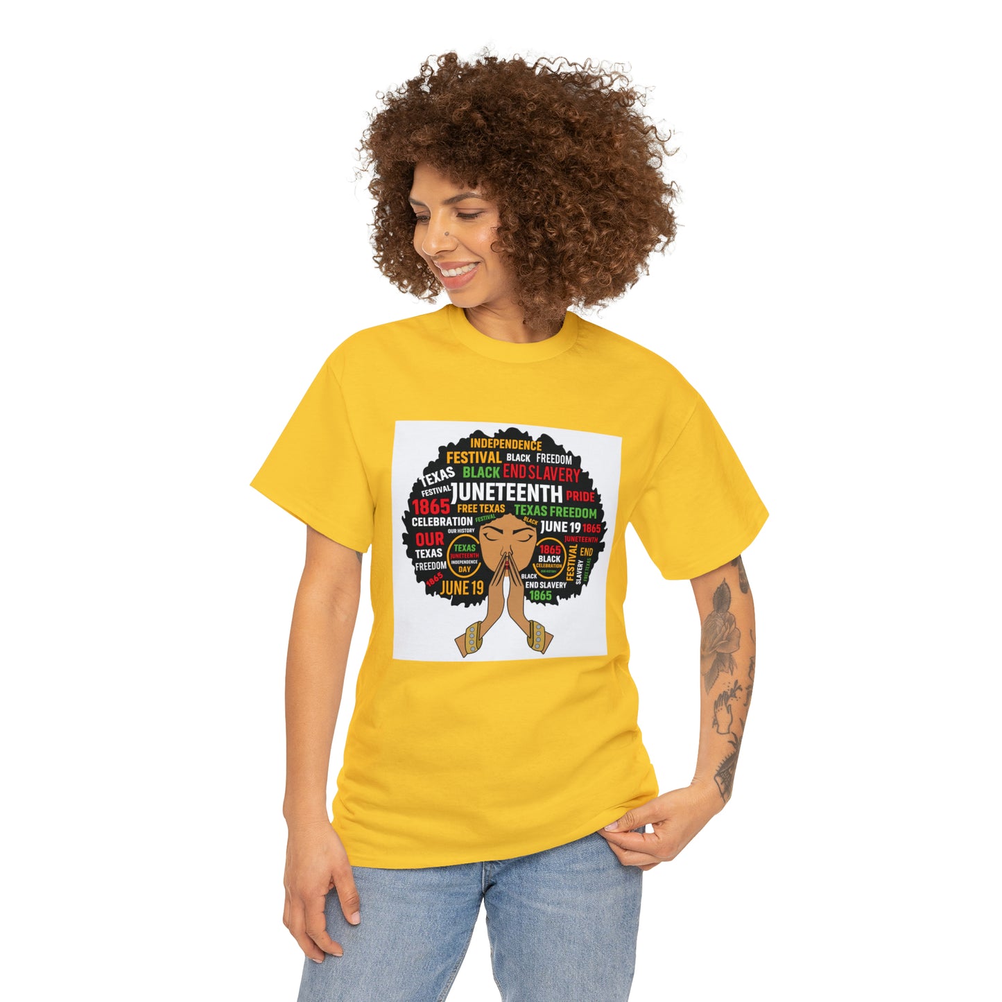 Juneteenth Afro Lady Unisex Heavy Cotton Tee