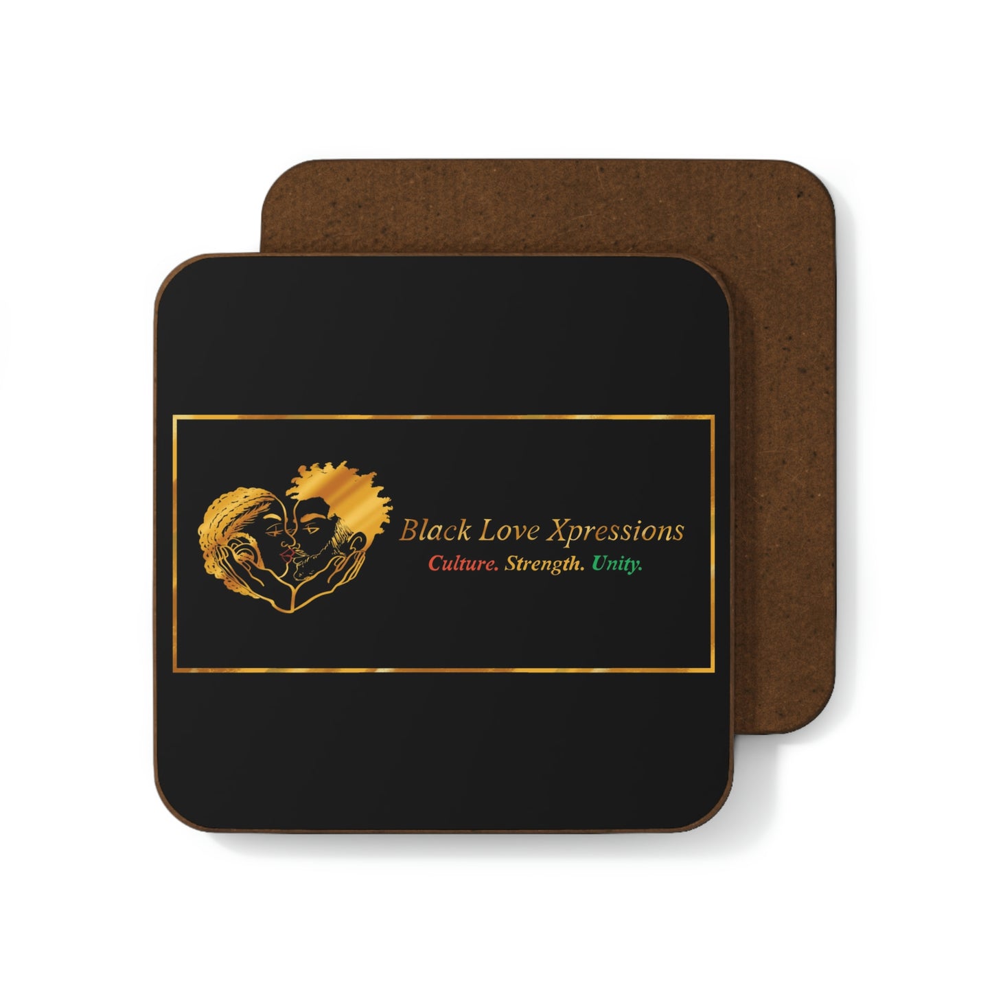 Black Love Xpressions Hardboard Back Coaster w/  Black Background