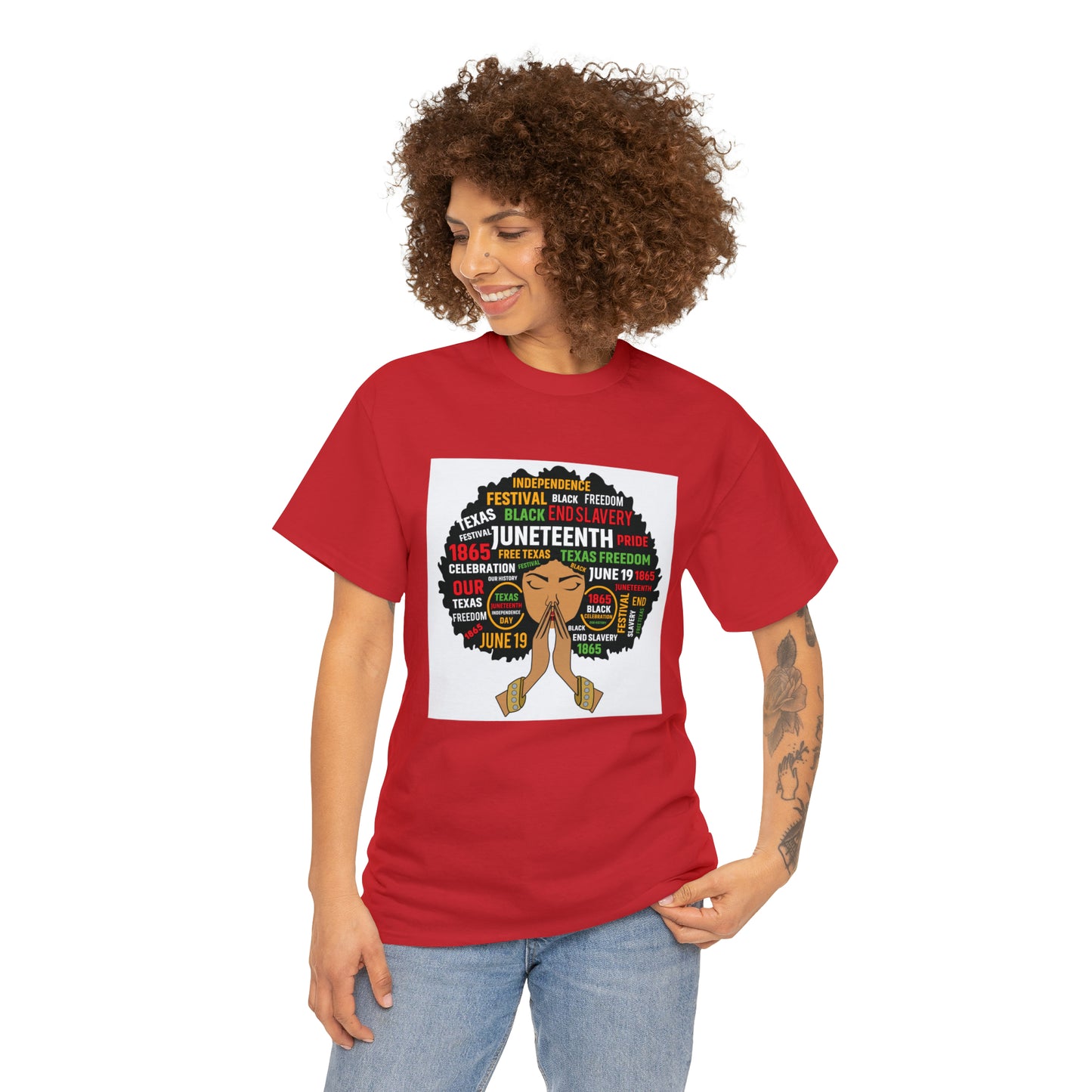 Juneteenth Afro Lady Unisex Heavy Cotton Tee