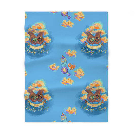 Black Baby Boy Soft Fleece Baby Blanket