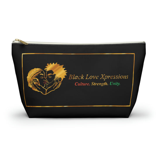 Black Love Xpressions Accessory Pouch w T-bottom w/ Black background